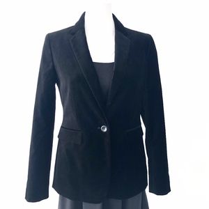 Ann Taylor | Velvet One button Blazer Black
